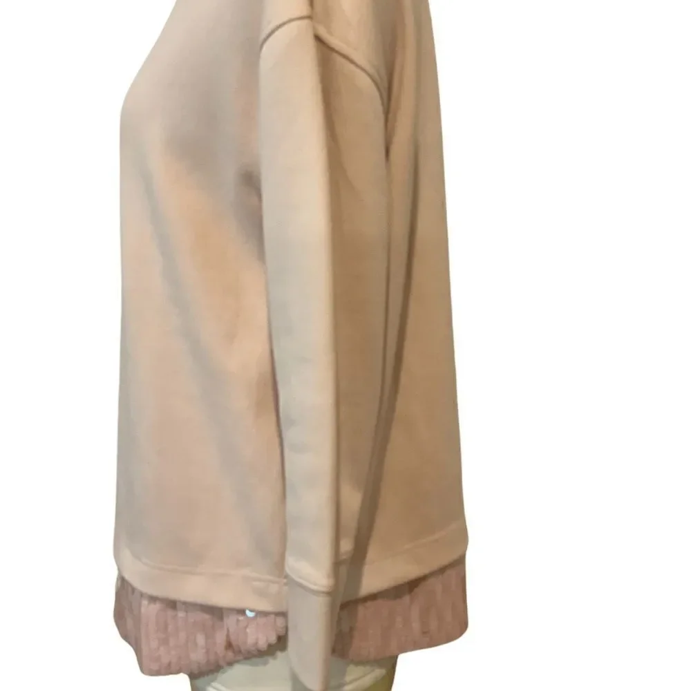 J. Crew Blush Pink Sequin-Trim Sweatshirt B7027 S Small